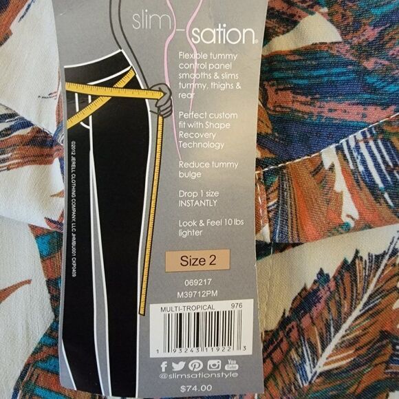 Slim Sation Multiple Womens Tropical Skinny Pant 2 - Picture 6 of 7